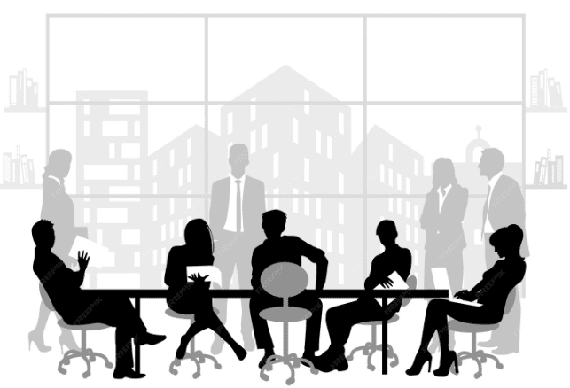 Silouette of a study group